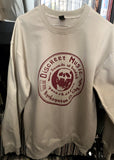 Discreet Music Sweatshirt (Sand color w. red print)