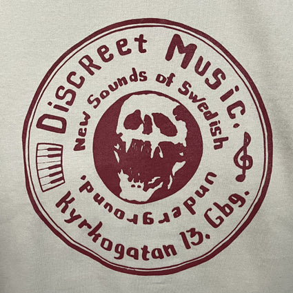 Discreet Music Sweatshirt (Sand color w. red print)