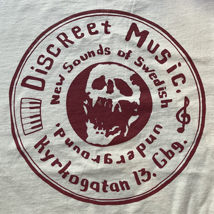 Discreet Music T-shirt (Red print)